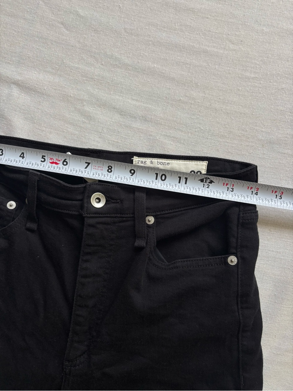 Rag & Bone Casey High Rise Ankle Flare Jeans 28 Black Crop WDD22F2917N5BL $258 - Picture 7 of 10